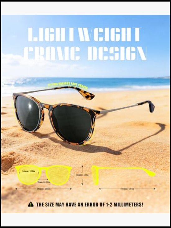 Retro Round Polarized Sunglasses 3 Pack UV400 Protection main image 5